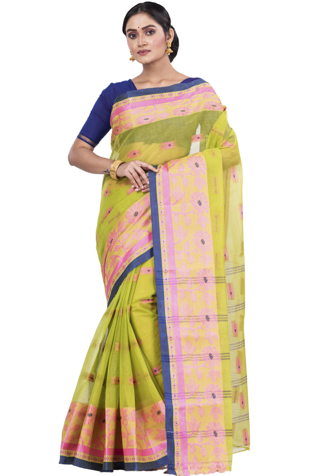 Green Pure Cotton Fultop_Tant Tant Saree (851)